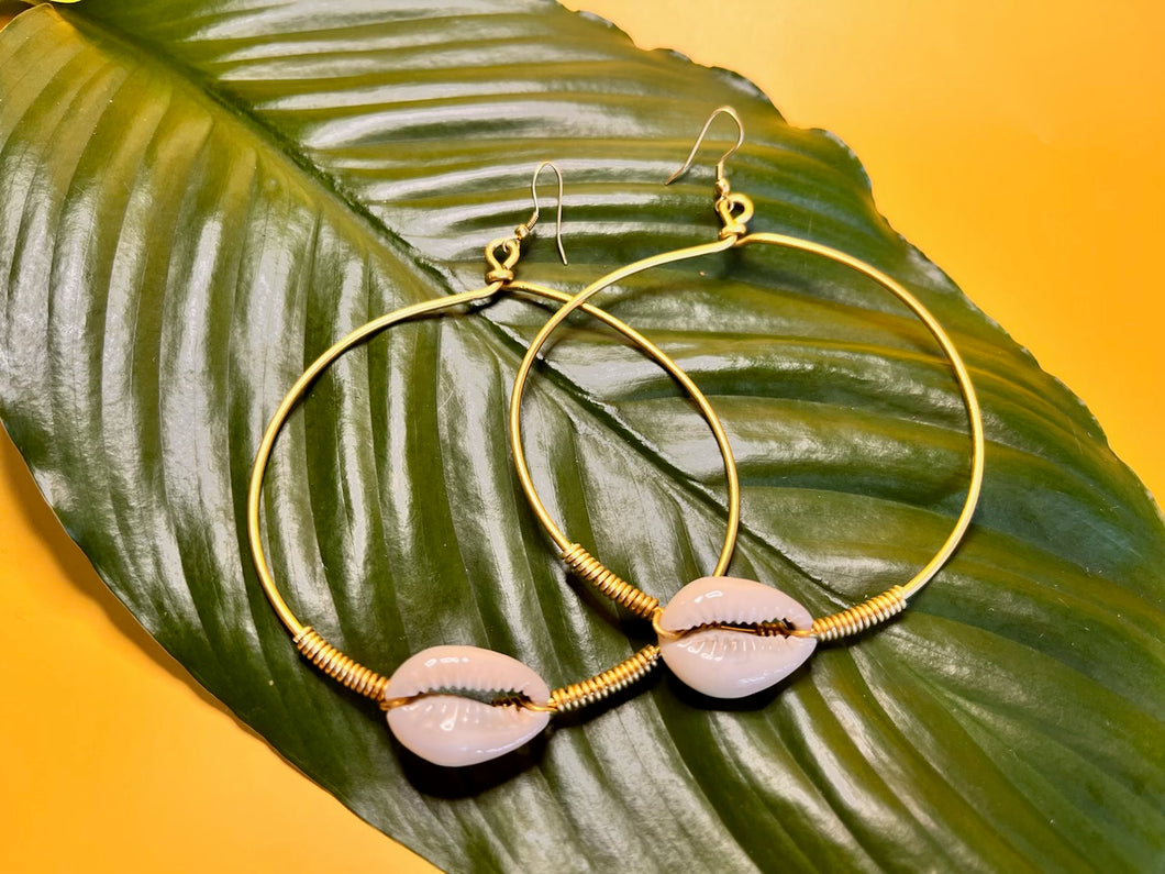 Forever Cowrie Hoop Earrings